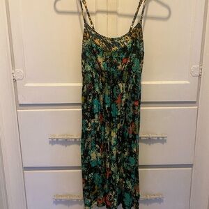 Xhilaration Black and Teal Floral Mini Dress